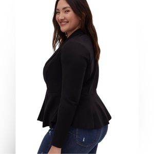 Torrid | NWT Uptown Peplum Black Ponte Stretch Blazer Plus Size 3X (22-24)